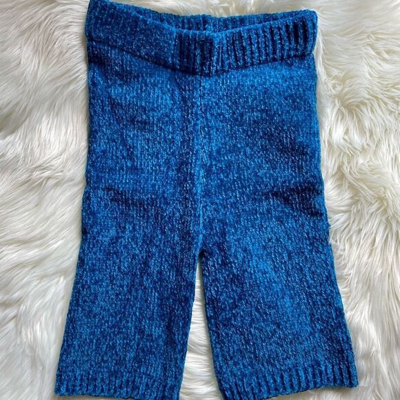 Blue Fuzzy Sweater Knit Malibu Bike Shorts - Picture 10 of 13